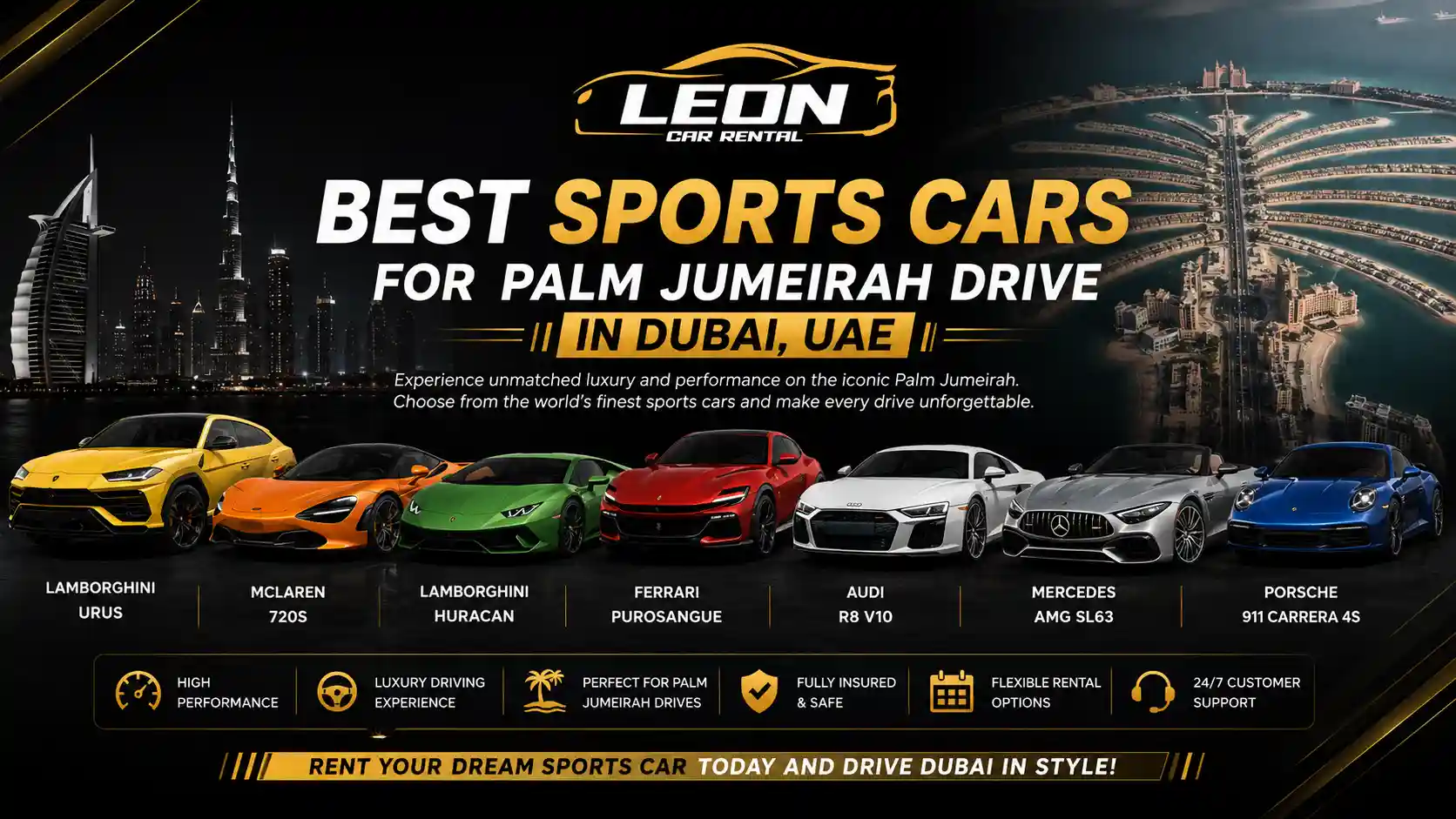 Best Sports Cars for Palm Jumeirah Drive
